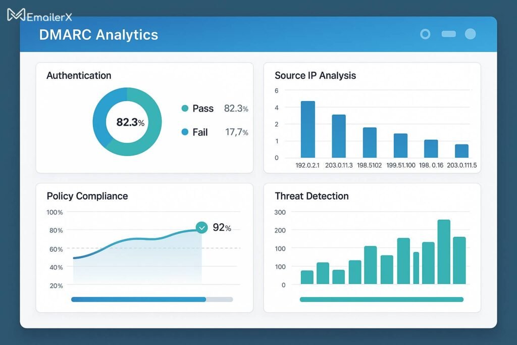DMARC Report Dashboard Mockup
